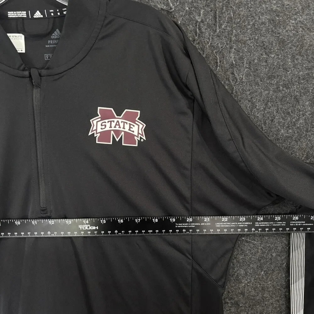 Mississippi State Bulldogs Pullover Men's Medium Black Basketball 1/4 Zip Adidas